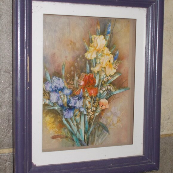 Vintage 3D floral art, framed - Picture 2 of 6
